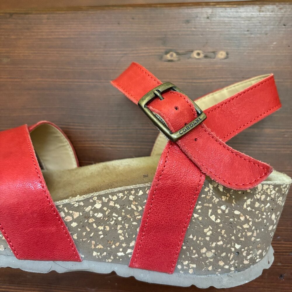 Cordani red leather sandals, size 8